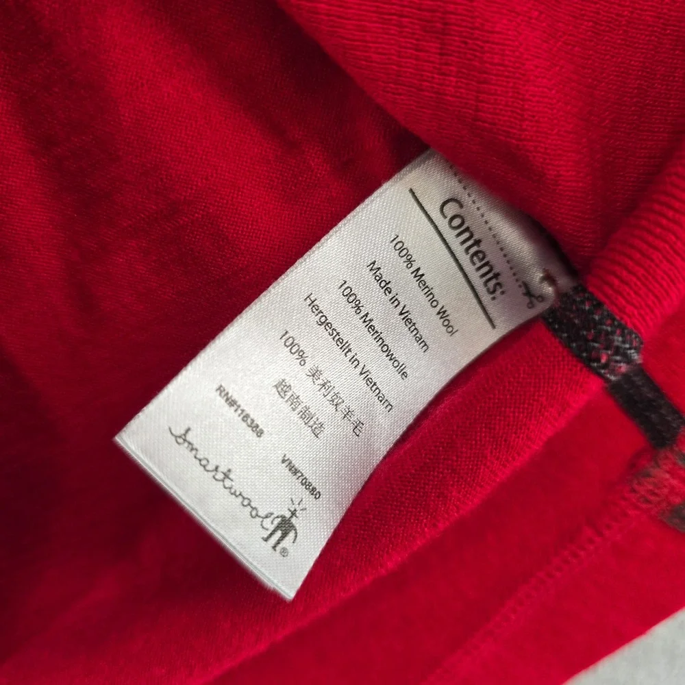 Smartwool 1/4 Zip Pullover Mens‎ M Red 100% Merino Wool Base Layer Long Sleeve